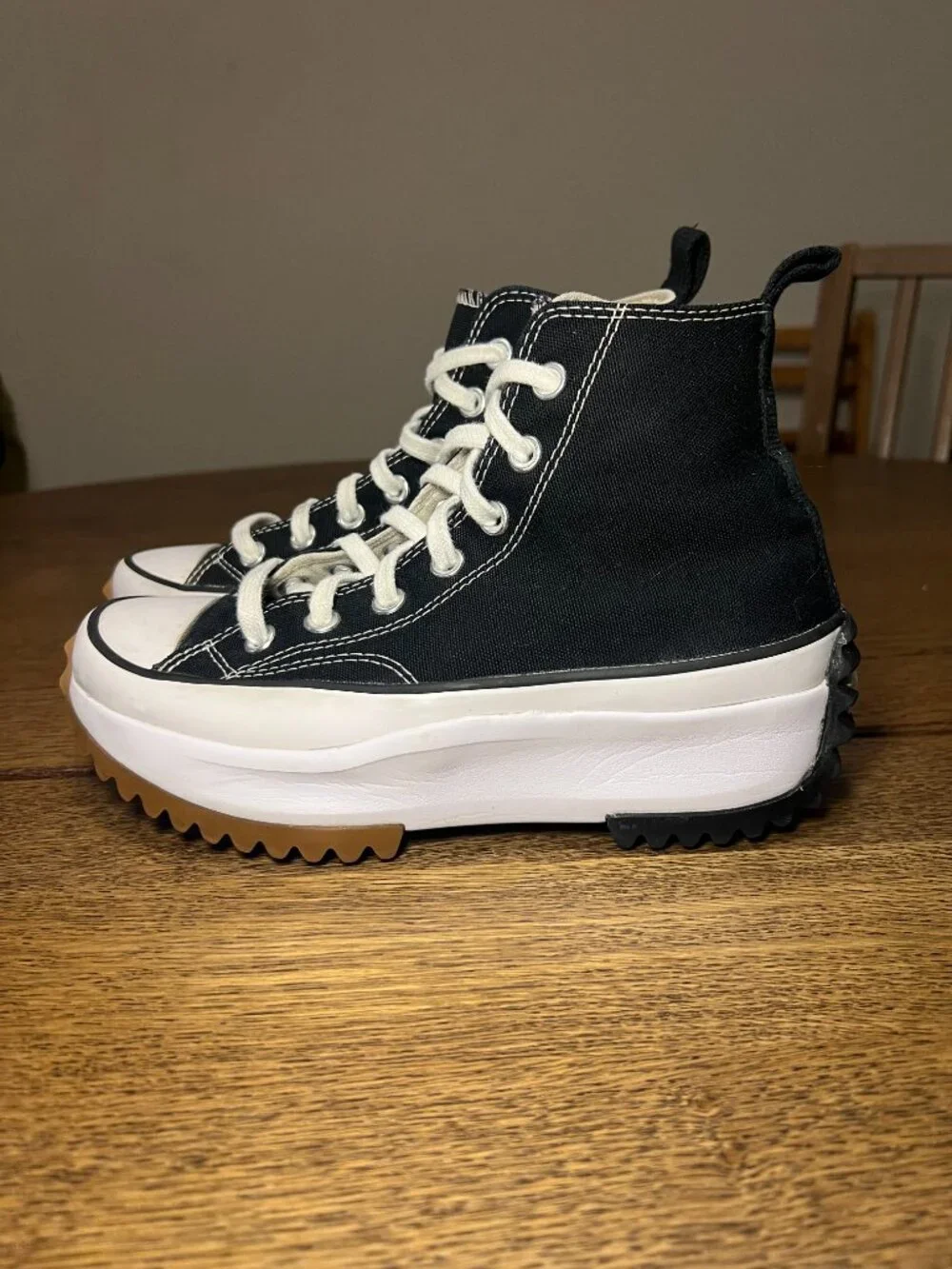 Converse Run Star Hike Platform Black White Canvas Sneakers Womens 6.5/Mens 5 - Picture 4 of 11